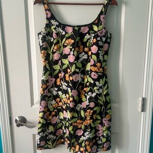 Vintage Sigrid Olsen Black Floral Print Dress‎
